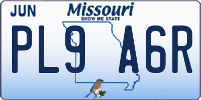 MO license plate PL9A6R