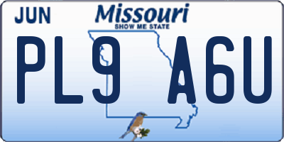 MO license plate PL9A6U