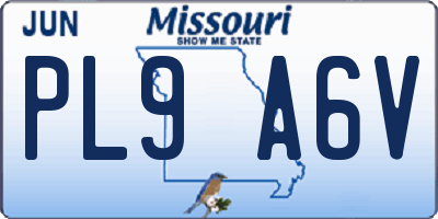 MO license plate PL9A6V