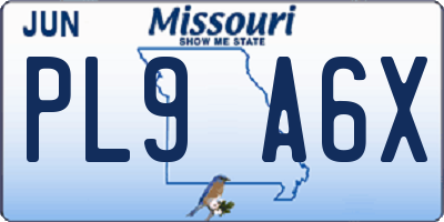 MO license plate PL9A6X
