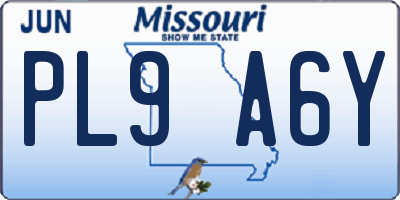 MO license plate PL9A6Y