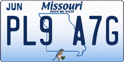 MO license plate PL9A7G