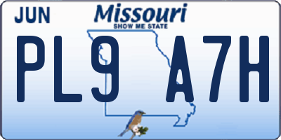 MO license plate PL9A7H