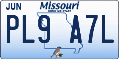 MO license plate PL9A7L