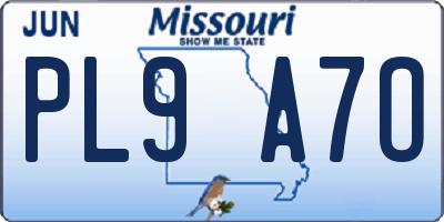 MO license plate PL9A7O