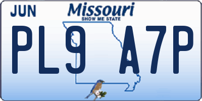 MO license plate PL9A7P
