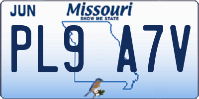 MO license plate PL9A7V