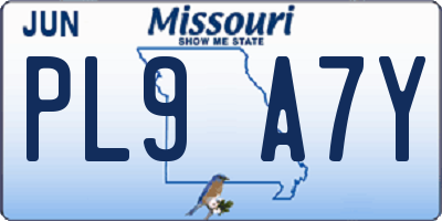 MO license plate PL9A7Y