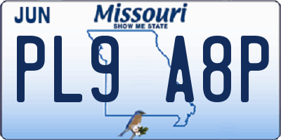 MO license plate PL9A8P