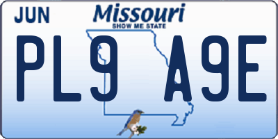 MO license plate PL9A9E