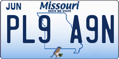 MO license plate PL9A9N