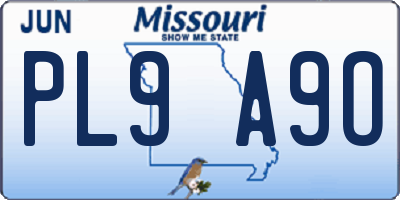 MO license plate PL9A9O
