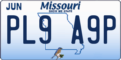 MO license plate PL9A9P
