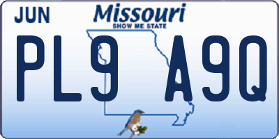 MO license plate PL9A9Q