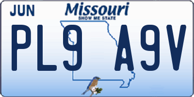 MO license plate PL9A9V