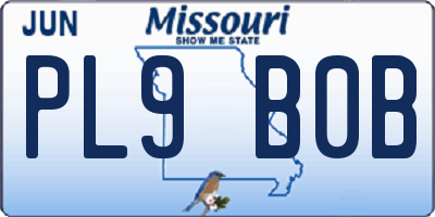 MO license plate PL9B0B