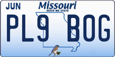 MO license plate PL9B0G