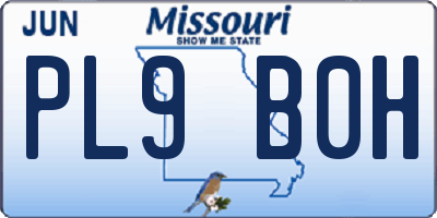 MO license plate PL9B0H