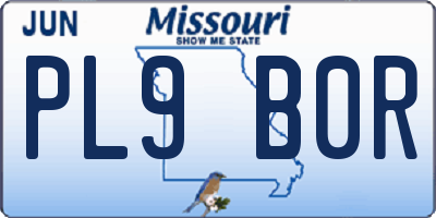 MO license plate PL9B0R