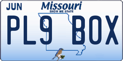 MO license plate PL9B0X