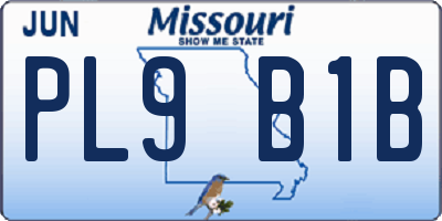 MO license plate PL9B1B