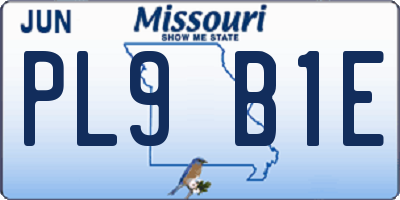 MO license plate PL9B1E