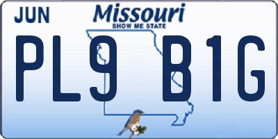 MO license plate PL9B1G