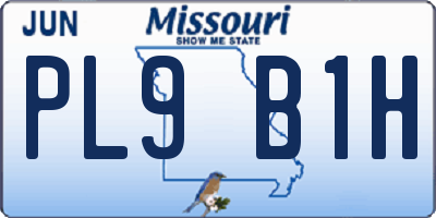 MO license plate PL9B1H