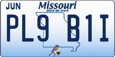 MO license plate PL9B1I