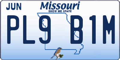 MO license plate PL9B1M