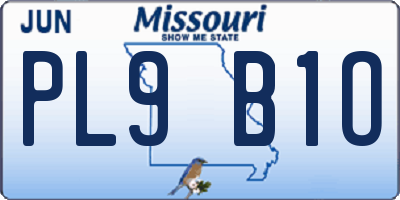 MO license plate PL9B1O