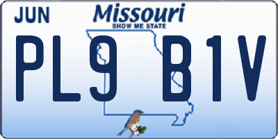 MO license plate PL9B1V