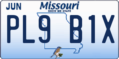 MO license plate PL9B1X