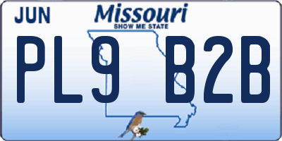 MO license plate PL9B2B