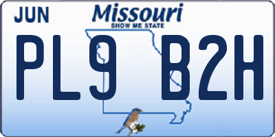 MO license plate PL9B2H