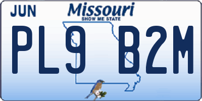 MO license plate PL9B2M