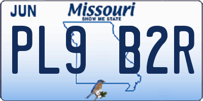 MO license plate PL9B2R