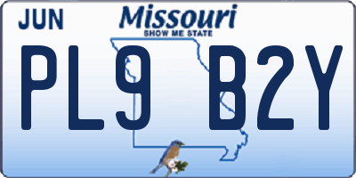 MO license plate PL9B2Y