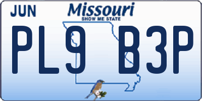 MO license plate PL9B3P