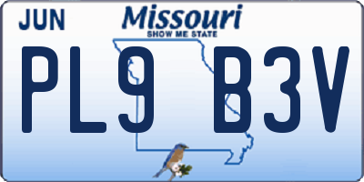 MO license plate PL9B3V