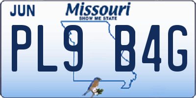 MO license plate PL9B4G