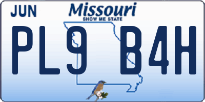MO license plate PL9B4H