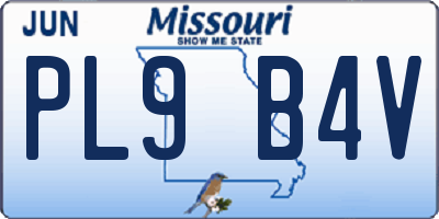 MO license plate PL9B4V