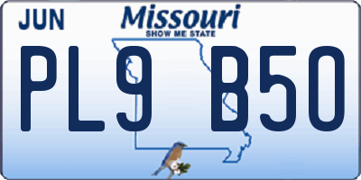 MO license plate PL9B5O