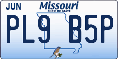 MO license plate PL9B5P