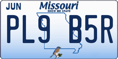 MO license plate PL9B5R