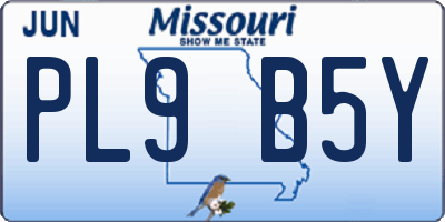 MO license plate PL9B5Y