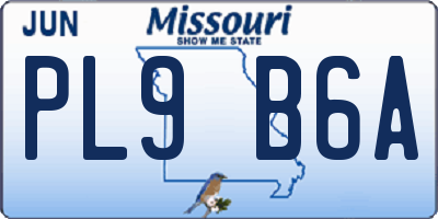MO license plate PL9B6A