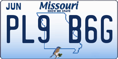 MO license plate PL9B6G