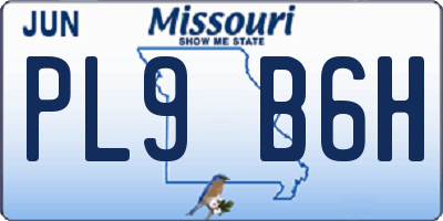 MO license plate PL9B6H